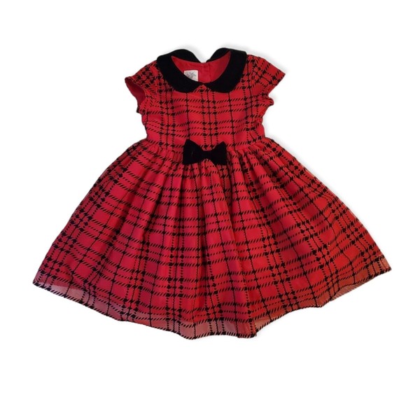 Laura Ashley Dresses Laura Ashley London Dress Red Flocked W Black